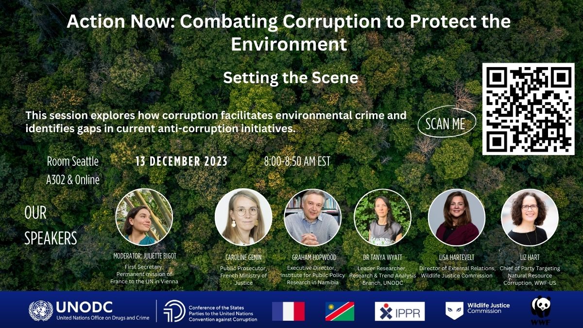 On Wednesday the IPPR is joining @UNODC_AC @UNODC_ENV @TNRCproject @WWFGovernance @WWF and @WJCommission to discuss how combating corruption helps to protect the environment #CoSP10