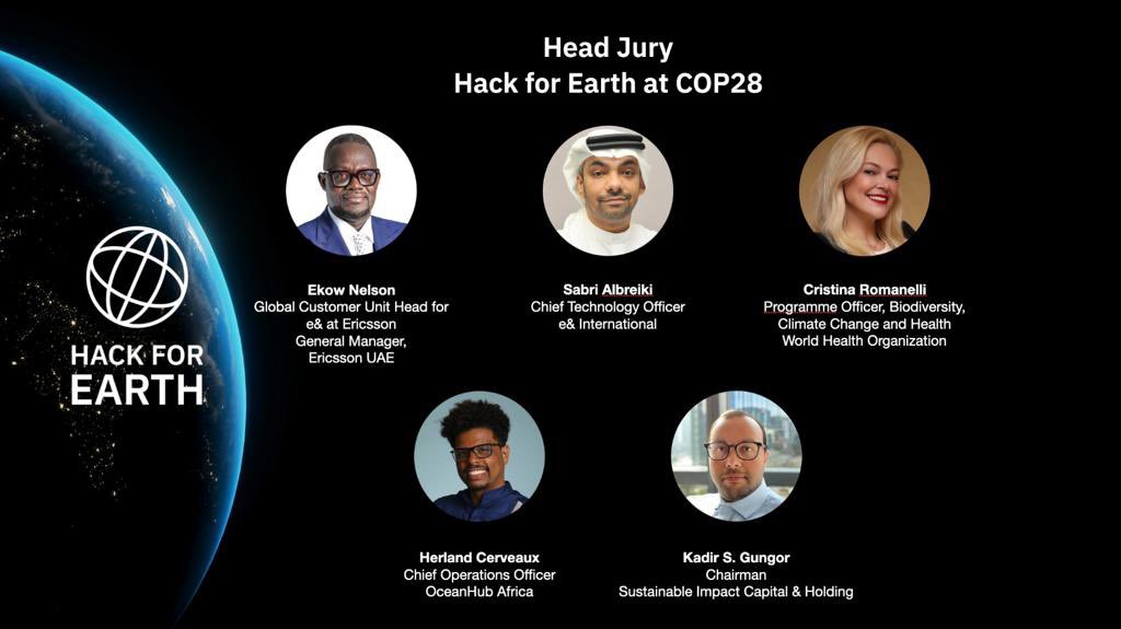 ekownelson's tweet image. After many hours of hardwork by tech and climate enthusiasts from over 100 countries, I will join esteemed Head Jurors tomorrow at #cop28uae in #Dubai, to announce winners of this year’s #Hackforearth

Join us live from 12noon - 1300hrs CET at lnkd.in/dpzDPEqC