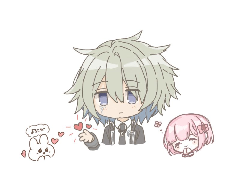bisuke_otm's tweet photo. めおちゃん(@meoooonun_8 )と一緒にした絵チャ！リクエストの市ノ瀬さんを描いたらヒロインの可愛いこはるちゃんとよろこびうさぎちゃんの癒し空間を作ってもらった🥰 https://t.co/TWswXZHXTR