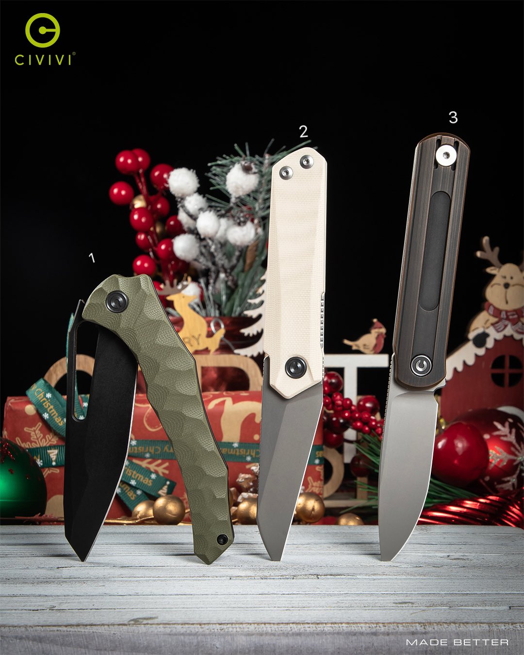 Civivi Knife on X: Three sharp CIVIVI knives all in one frame! 📸 Sleek,  Slim, and Always Ready✨ 👉🏻Spiny Dogfish (Liner Lock)-14C28N Blade  👉🏻Ki-V Plus (Nested Liner Lock)-Nitro-V Blade 👉🏻Foldis (Double Detent