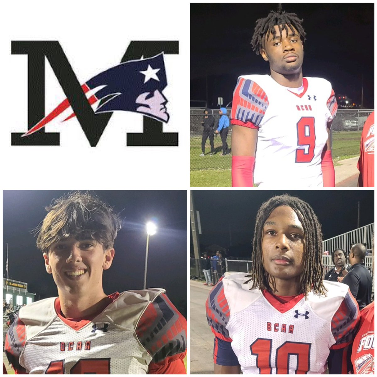 🏈 Celebrating our Patriots' excellence at the BCAA All-Star Football Game! 🌟 Congratulations to Caleb Solomon, Shamar Meikle, and Kael Alexander for their outstanding performance! 🎉 #GoPatriots #AllStarGame #FootballExcellence