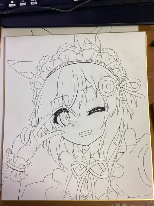 色紙の線画できた 