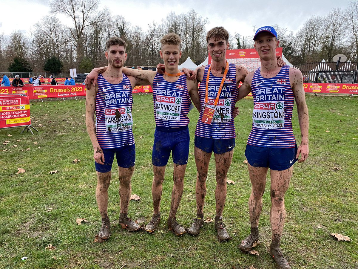 BritAthletics's tweet photo. 🥇GOLD for Will Barnicoat! 

🥇TEAM GOLD

🥉BRONZE for Matt Stonier!

GB take three medals from a dramatic men's U23 race at #Brussels2023 https://t.co/Oa0mtKcZUU