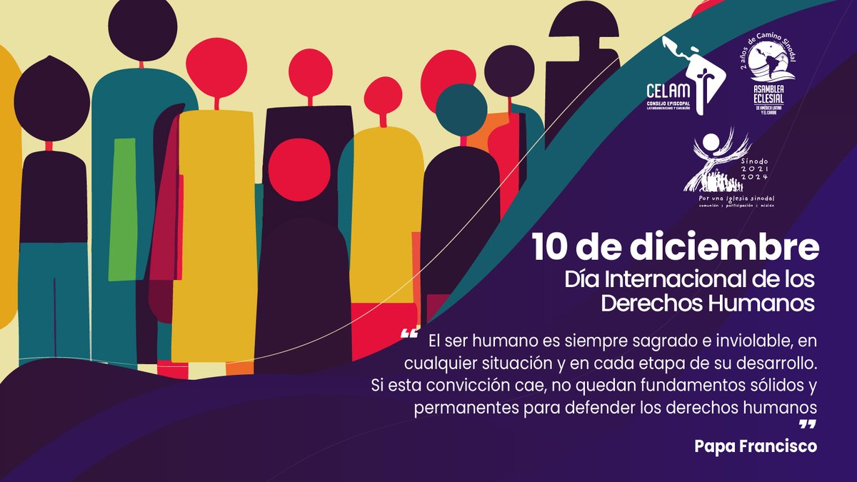 AEclesial's tweet photo. 🙏 Hoy Día Internacional de los Derechos Humanos nos sumamos al llamado del papa Francisco por respetar los derechos humanos y rezar por el fin de las guerras https://t.co/xqzzkdkRzw