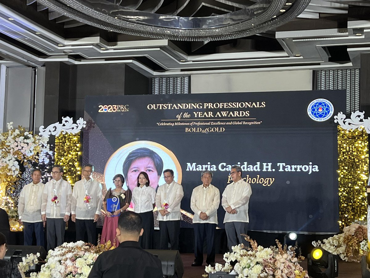 PAP1962Official's tweet photo. Congratulations to Dr. Maria Caridad Tarroja as the Outstanding Professional of the Year in Psychology from the Professional Regulation Commission! https://t.co/4XHMzrhUcN