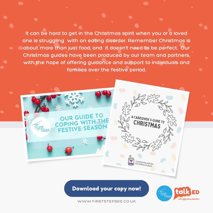 Check out our fantastic resources for support over the festive season.

'A Caregiver's Guide to Christmas' - 
firststepsed.co.uk/a-caregiver-gu…

'Our Guide to Coping with the Festive Season' - firststepsed.co.uk/coping-with-th…

#FestiveSupport #EDSupport
