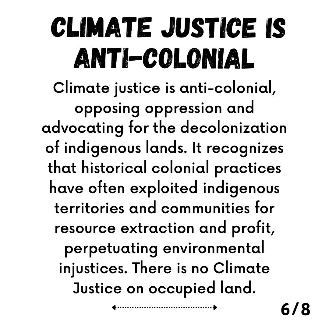 Climate Justice and human rights go hand in hand. Climate justice is anti-colonial, opposing oppression and advocating for the decolonization of indigenous lands.