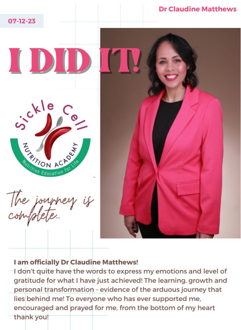 I am officially Dr Claudine Matthews, and I am very grateful to have reached this momentous milestone! Thank you to all those who have supported me along this journey…🙏🏻🙌🏼🦋