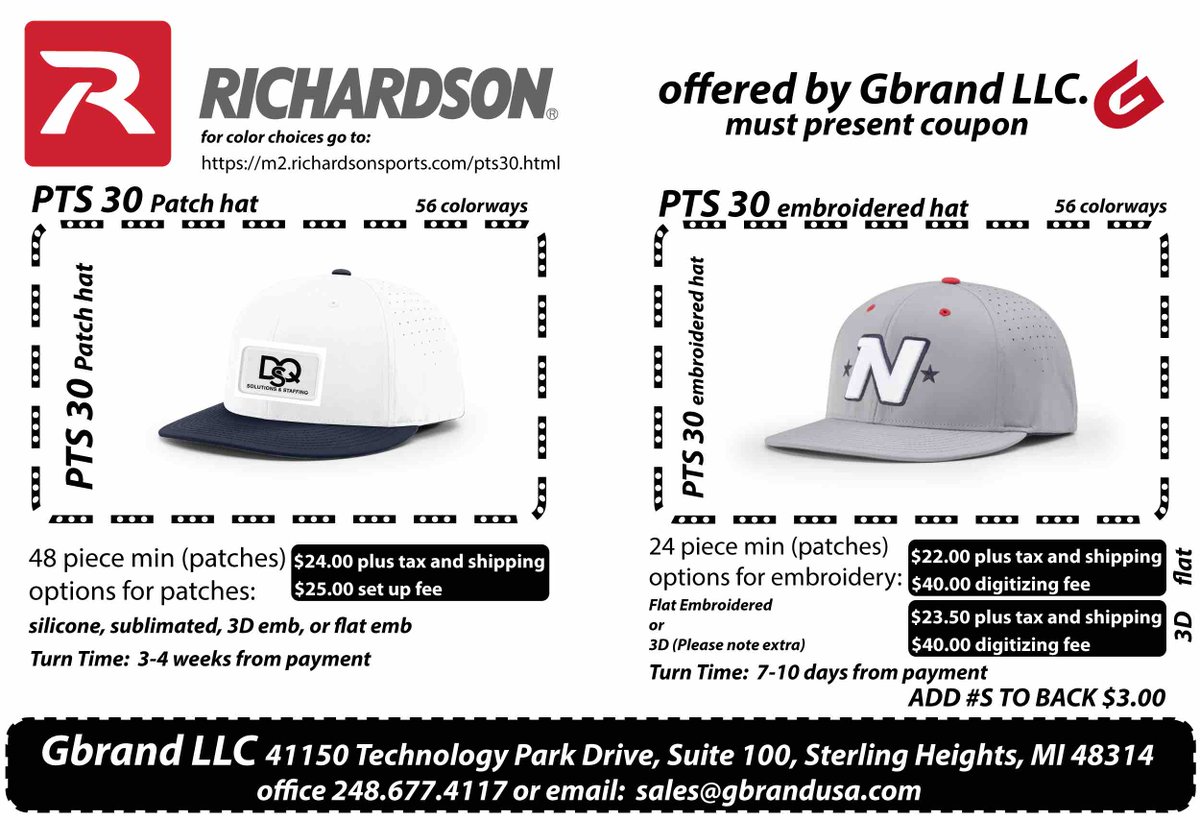 Richardson Hat Deals!!! ⭐️ #PoweredByG #TeamHats #HatSeason #TheGTakeover #RichardsonHats #Deals #Game #Embroidery #WeDoThingsDifferently #LongLastingGear #WeGotGame #GameApparel GBRANDUSA.COM