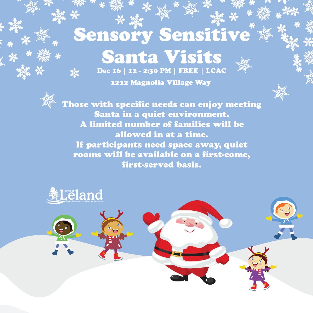 Remember to register for our Sensory Sensitive Santa Visits on Dec 16 from 12 - 12:30 PM. Space is limited; registration is required. FREE
Register: ow.ly/I8kf50QfGpB