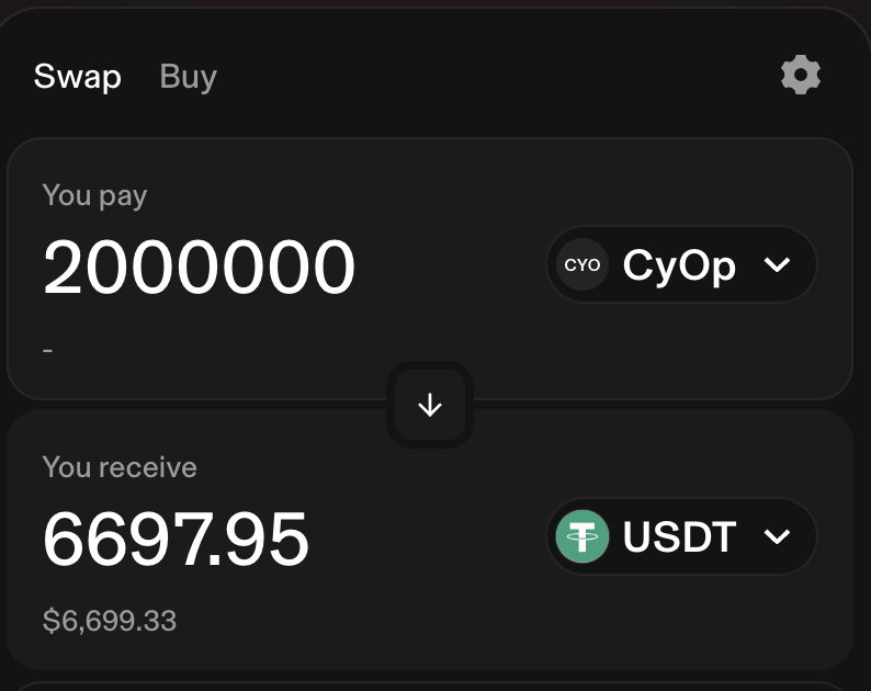 iammycatmia's tweet photo. $CyOp

to be clear: 

I'm not shilling you this project because I hope the token price increases, to be honest I don't care at all. It's about the core of the project and you should focus on the parameters that you can see, currently it's the fund, regardless of what's going on with the token.

A small calculation, the fund is currently at 350k (rising) and there are constantly new trades/investments.

Just an example:
2% supply currently cost $6700

Now let's assume small figures and calculate with a fund of $2m in the "end"...

that means you would end up with $40k... So I don't know, everyone can estimate the risk for themselves, but for me it doesn't require much math, no matter what happens to the token price in the end.

Even at $1m it would still be $20k for doing nothing. And if we are honest, in a full #bullrun , it will probably be more than the mentioned 2m.

I'm not a financial advisor, I just say what I do and I will definitely keep my tokens and add some more.

You can buy $CyOp here:
https://t.co/7fedmEjp12

Join the group here:
https://t.co/WaiGSRmxuw

@CyOpProtocol