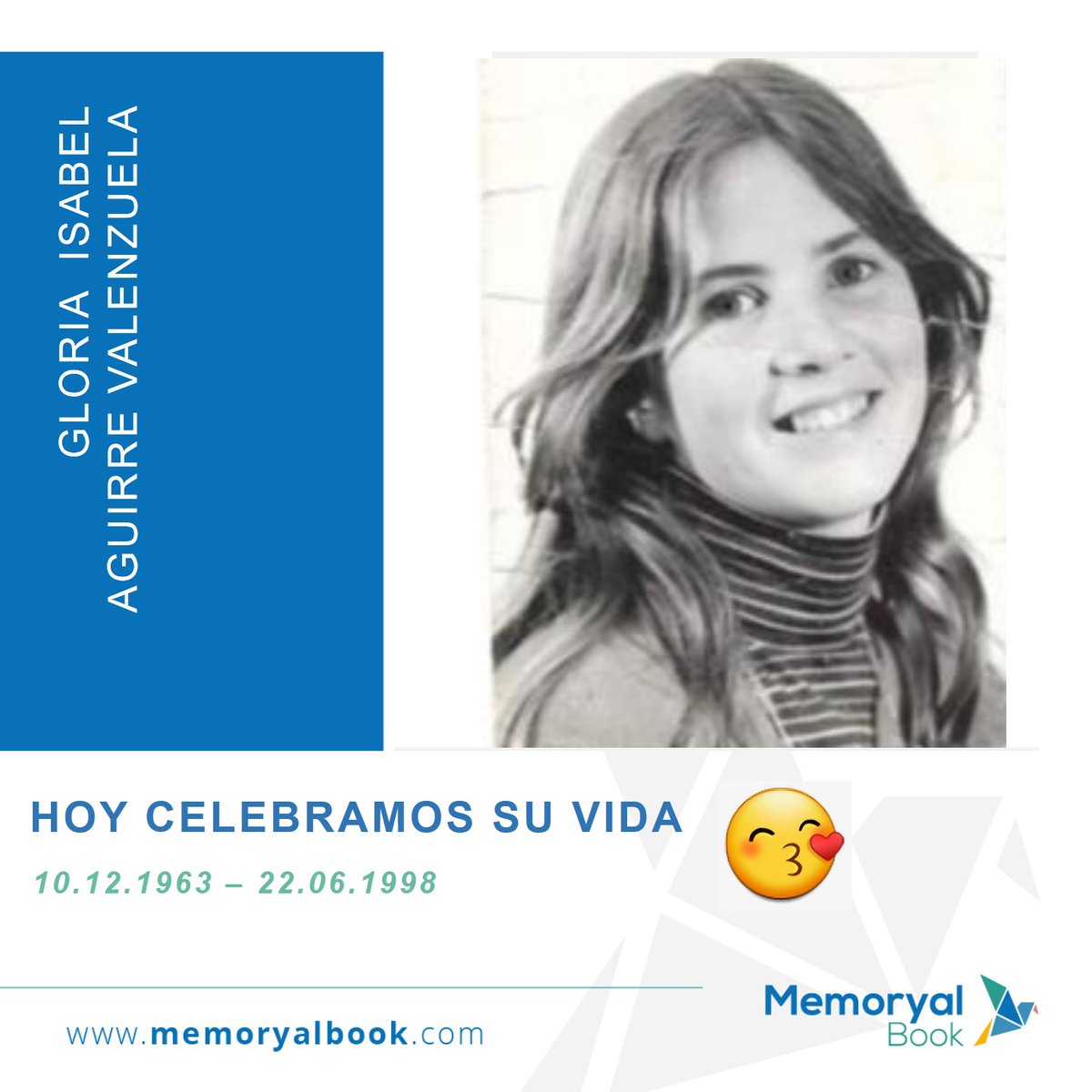 memoryalbook's tweet image. a han pasado 25 años sin tenerte cerca Gloria querida. Así te recordamos, luminosa, espontánea y gozadora de la vida.

Como cada 10 de diciembre, hoy celebramos especialmente tu vida.

memoryalbook.com/defuncion/glor…