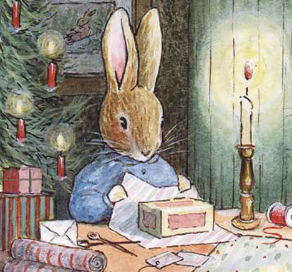 The Tenth Window. Outside was dark & damp & foggy, but Miss Rabbit was having a very pleasant evening by the fire. She had lit the candles on her Christmas tree, and had started to wrap her first presents. She started with her many cousins, for whom she had bought dozens of…