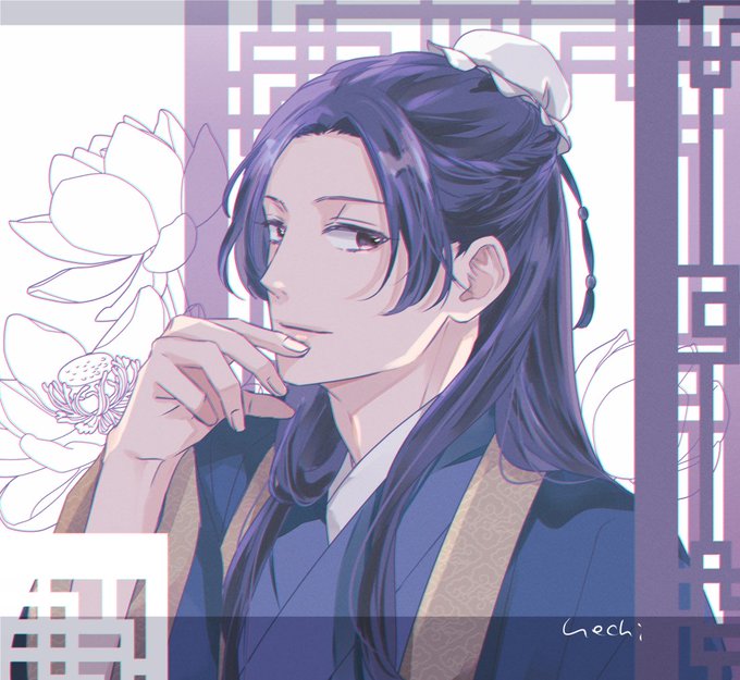 「half updo purple hair」 illustration images(Latest)｜3pages