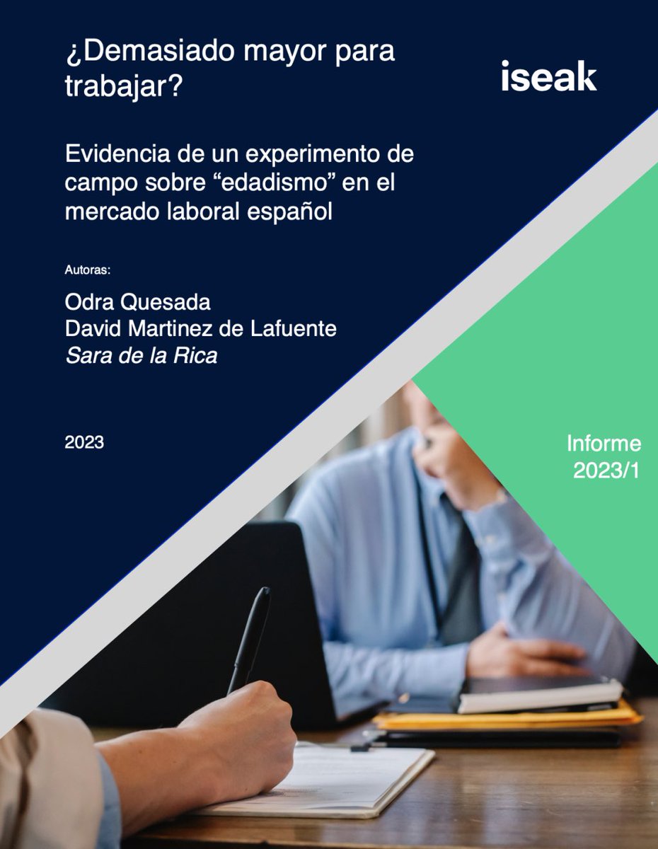 TrabajarEuropa's tweet photo. Y sobre la casi imposibilidad de los mayores de 50 años de acceder a un empleo en #MarcaEspaña, este informe de @iseak_eu 

-> ¿Demasido mayor para trabajar?
#Edadismo

Via: https://t.co/uqsKhklS0z https://t.co/UWJUlKNX9r