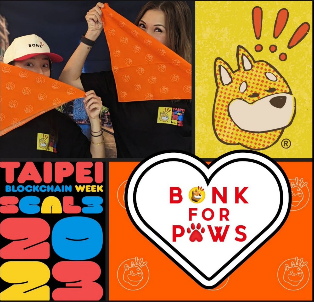 bonk_inu's tweet image. Can't wait for @TaipeiWeek tomorrow!
非常期待明天见到大家

Look for our BONK ambassadors @sammydusoleil and @MetaMacD_Monke with your Shiba Inu.
A #BONKforPaws post will receive an 8.88 million BONK bonus!

Watch @TheOnlyNom present @ 3:10 PM to go over our BONK for Paws track!