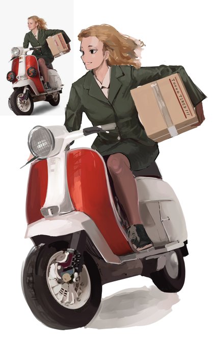「motorcycle sitting」 illustration images(Latest)