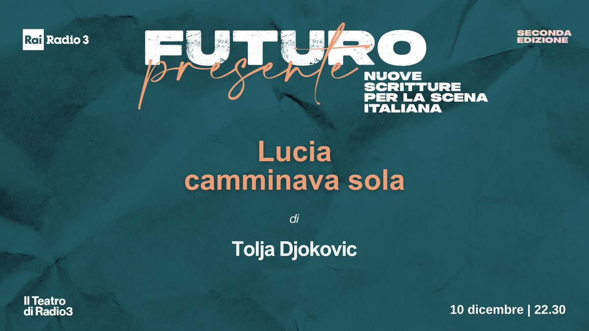 La storia incrociata di due donne e di due epoche: Lucia, condannata a morte nella Bologna del 1709 e l’autrice che nel 2022 decide di raccontarla. Lucia camminava sola di Tolja Djokovic a #FuturoPresente2. Alle 22:30 alla radio e qui bit.ly/FuturoPresente2