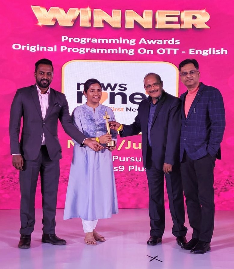 Delighted after winning 2 #NTAwards2023 . 

First award is for 'The Musketeer' in Business Special category. Special thanks to MD and CEO OF TV9 Network @justbarundas for the story idea. Thank you @SandeepUnnithan for the support. Produced by @11_himank and @Parulraina2 .