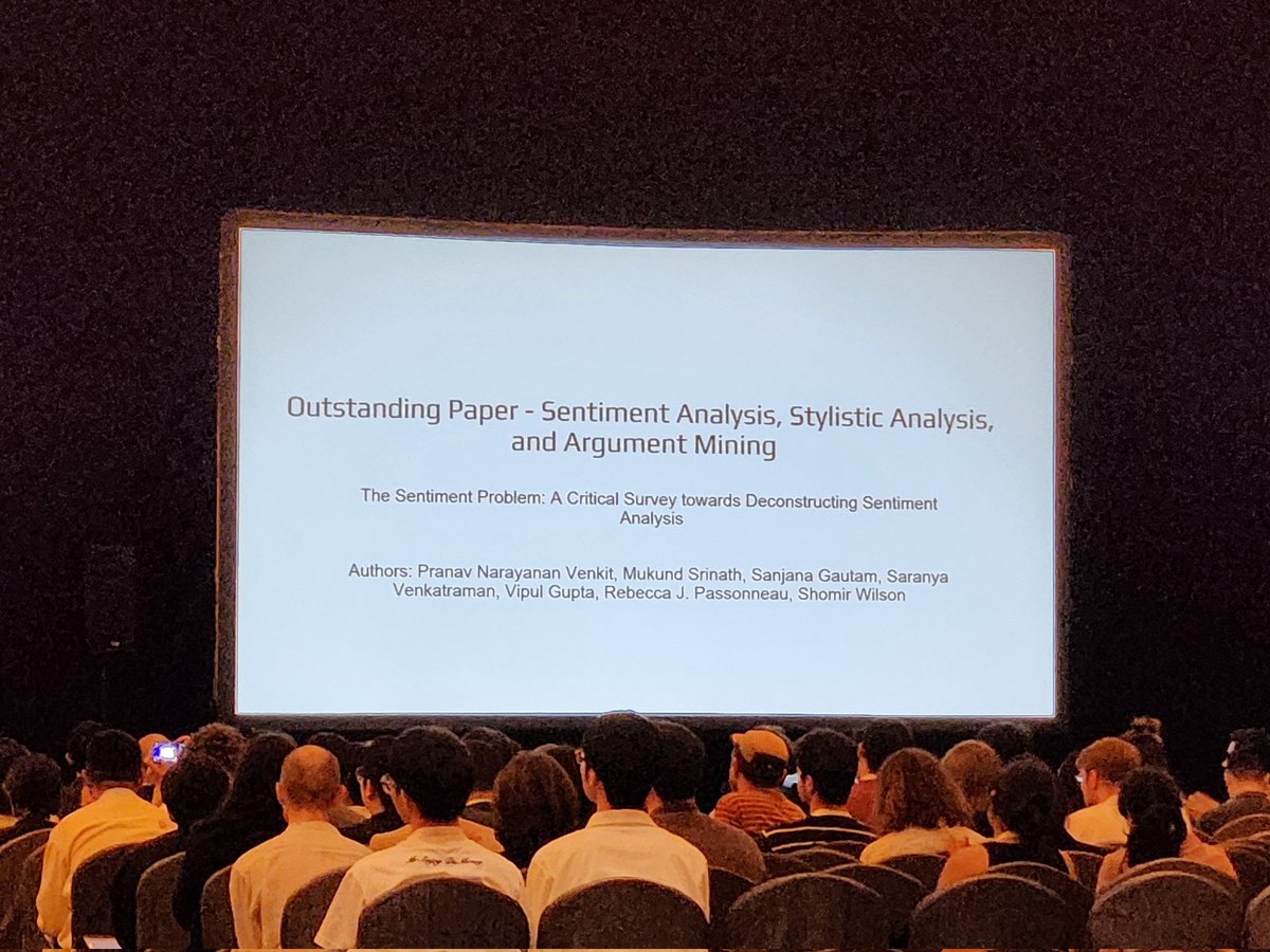Oh...ummm...🙈 🎉 Our work received the Outstanding Paper Award in the track of Sentiment Analysis, Stylistic Analysis, and Argument Mining! Thank you so much for the recognition @emnlpmeeting! Didn't expect to be wrapping up #EMNLP2023 like this.🥳 #NLProc @ISTatPENNSTATE