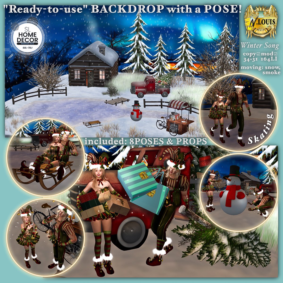 LouisDeBury's tweet photo. NEW RELEASE! →→→ promo price 75L$
HOME DECOR Weekend Sale, weekend limited sale!
N.LOUIS - BACKDROP
included: 8Poses &Props
I look forward to welcoming you!
N.LOUIS
https://t.co/QfYTlz9TE1
#sl #secondlife #Nlouis #SLHomeDecor #slHomeDecorWeekendSale https://t.co/gKrAOUtZvv