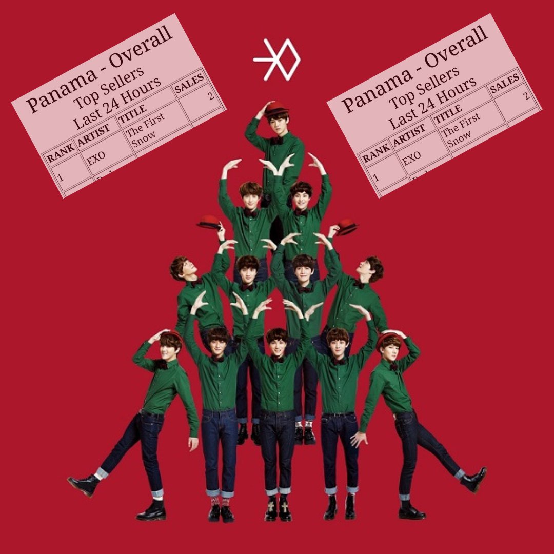 exooasispanama's tweet photo. "The FirstSnow" de EXO ocupa el puesto #1 en el Chart de canciones de iTunes Panamá 🇵🇦   

Sigamos apoyando a EXO !! 

Y mientras apoyamos vivamos el espíritu de la navidad 🌲☃️❄️

#TheFirstSnow  #TheFirstSnow_EXO 
#EXO #엑소 @weareoneEXO https://t.co/iN5I9ERyrx