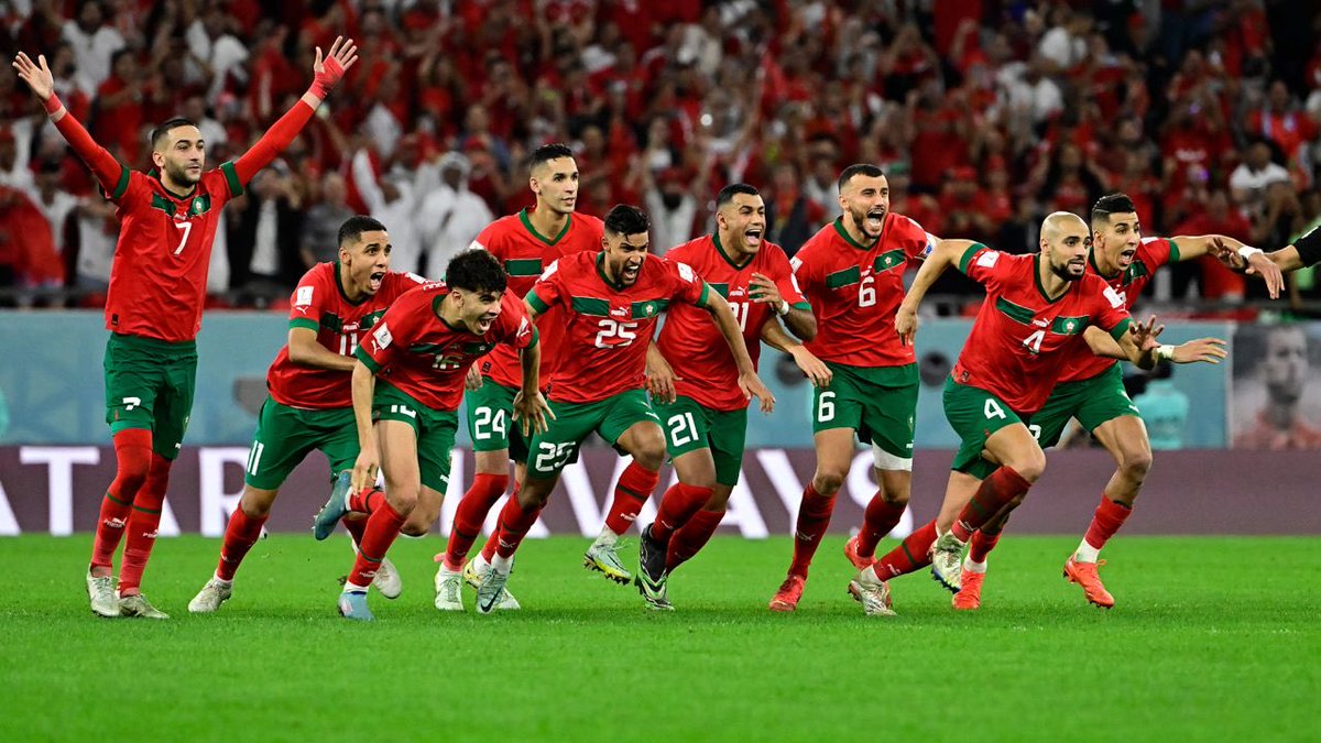 de 2022 en marco del Copa Mundial de Fútbol, la Selección de Fútbol de Marruecos se convierte en el primer seleccionado africano y árabe en acceder a semifinales de un mundial de fútbol.