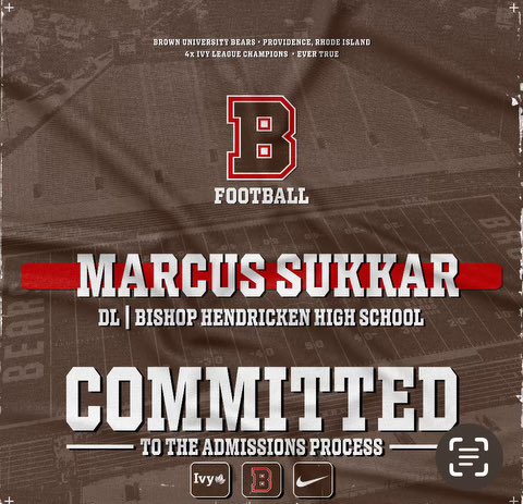 After a great Official Visit, I am blessed to announced my commitment to Brown University. Go Bruno 🐻!!! #committed @hendrickenfb @HendrickenHawks @CoachW_Edwards @BrownHCPerry @grandpabuddy100 @JHogan28 @hawkline58 @louby_sukkar @Loubnen @MattODonnell27