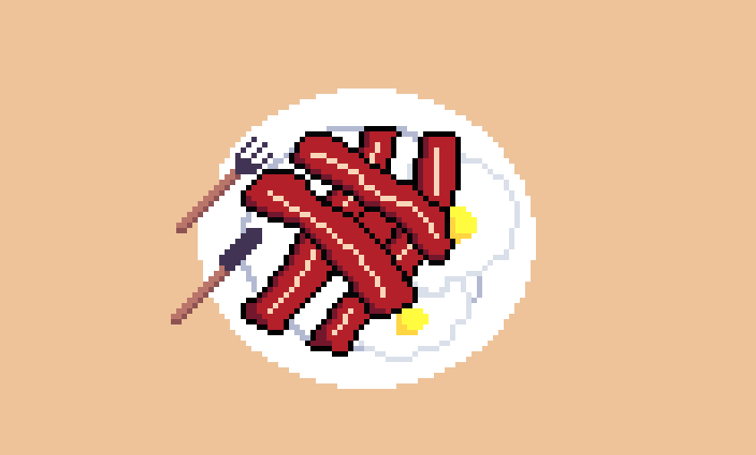 Th3Nyu's tweet photo. First time participating! @Pixel_Dailies, #pixel_dailies,  #breaksfast https://t.co/H6WkFRWnmu