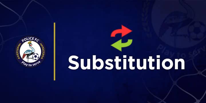 UgPoliceFC's tweet photo. 69' | POL 1-1 KIY
Double sub
Male Reagan comes on for Onyai Raymond as Emmanuel Mugume replaces Duncan Sseninde
#WeAreCops || #PlayToServe || #POLKIY || #betPawaBigLeague https://t.co/lp9vJLzL9b