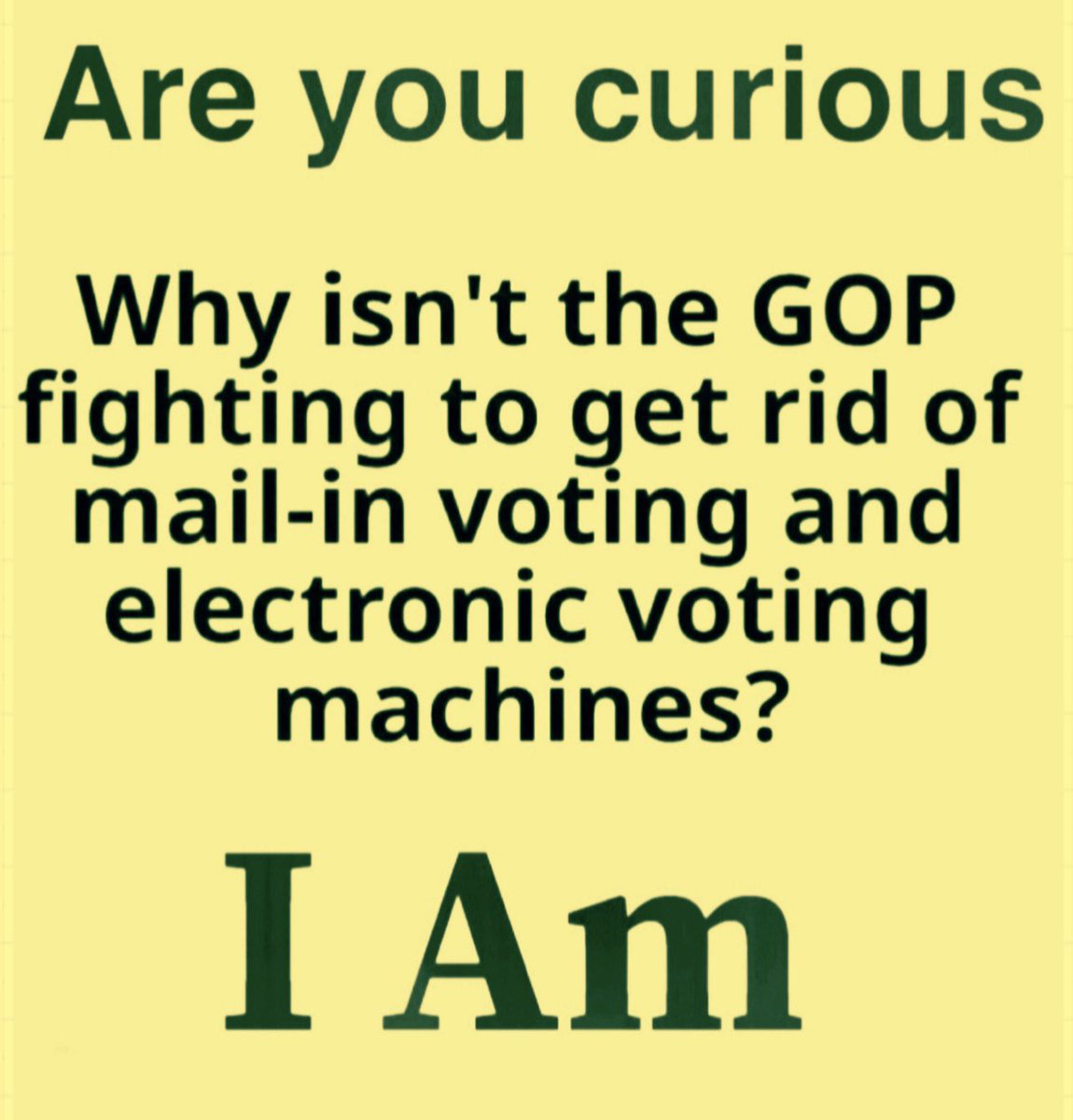 Not a peep out of them. Why? Why aren’t they fighting tooth and nail to get rid of mail-in voting and electronic voting machines? 🤔