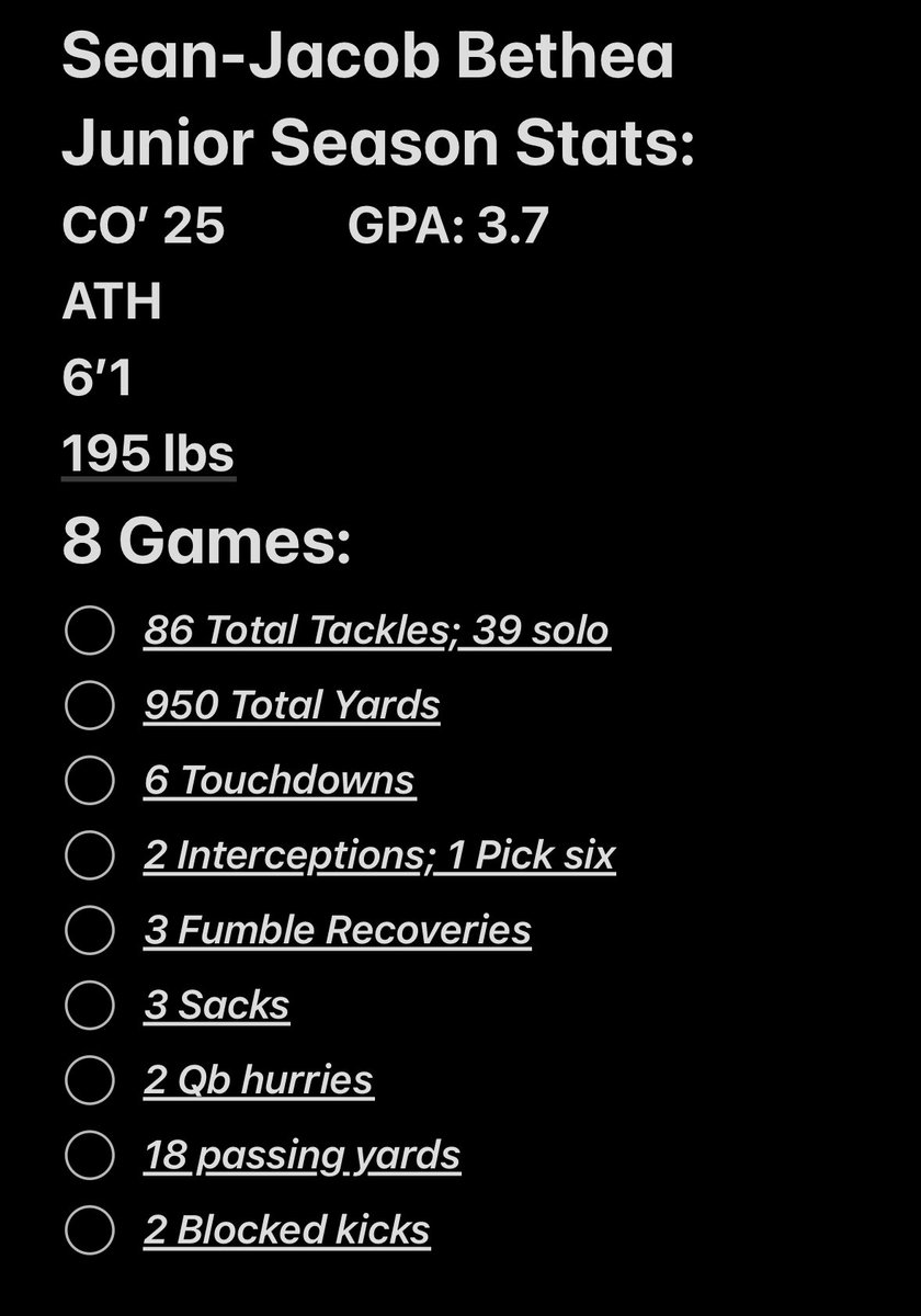 Sean-Jacob Bethea 2025 ATH tweet media