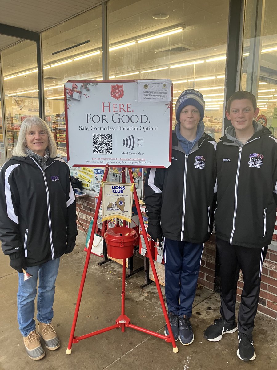 The USPB bowling team is first up today ringing the bell for the Salvation Army