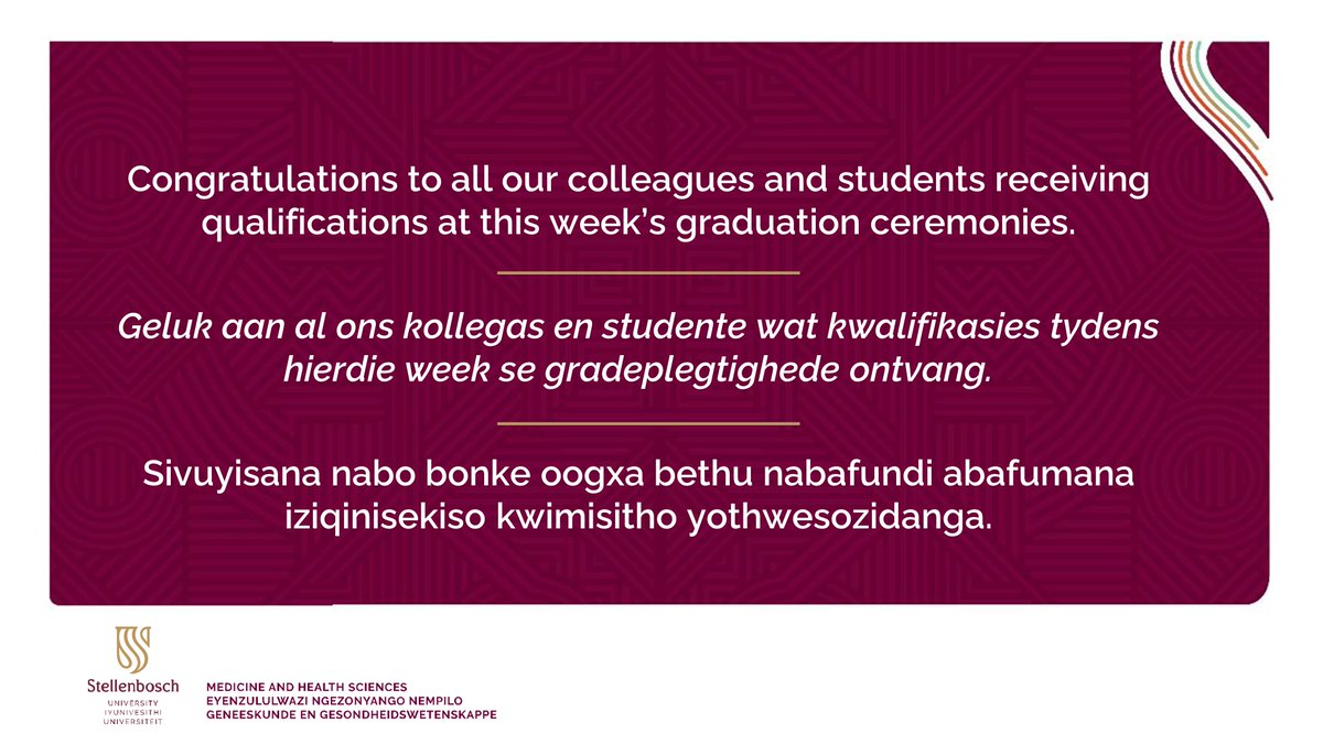 It's GRADUATION WEEK! And we are so terribly proud of all our colleagues and students who will participate in our Pledge Ceremony today (Monday, 11 December) and get their degrees tomorrow (Tuesday, 12 December). WELL DONE! #SUgrad