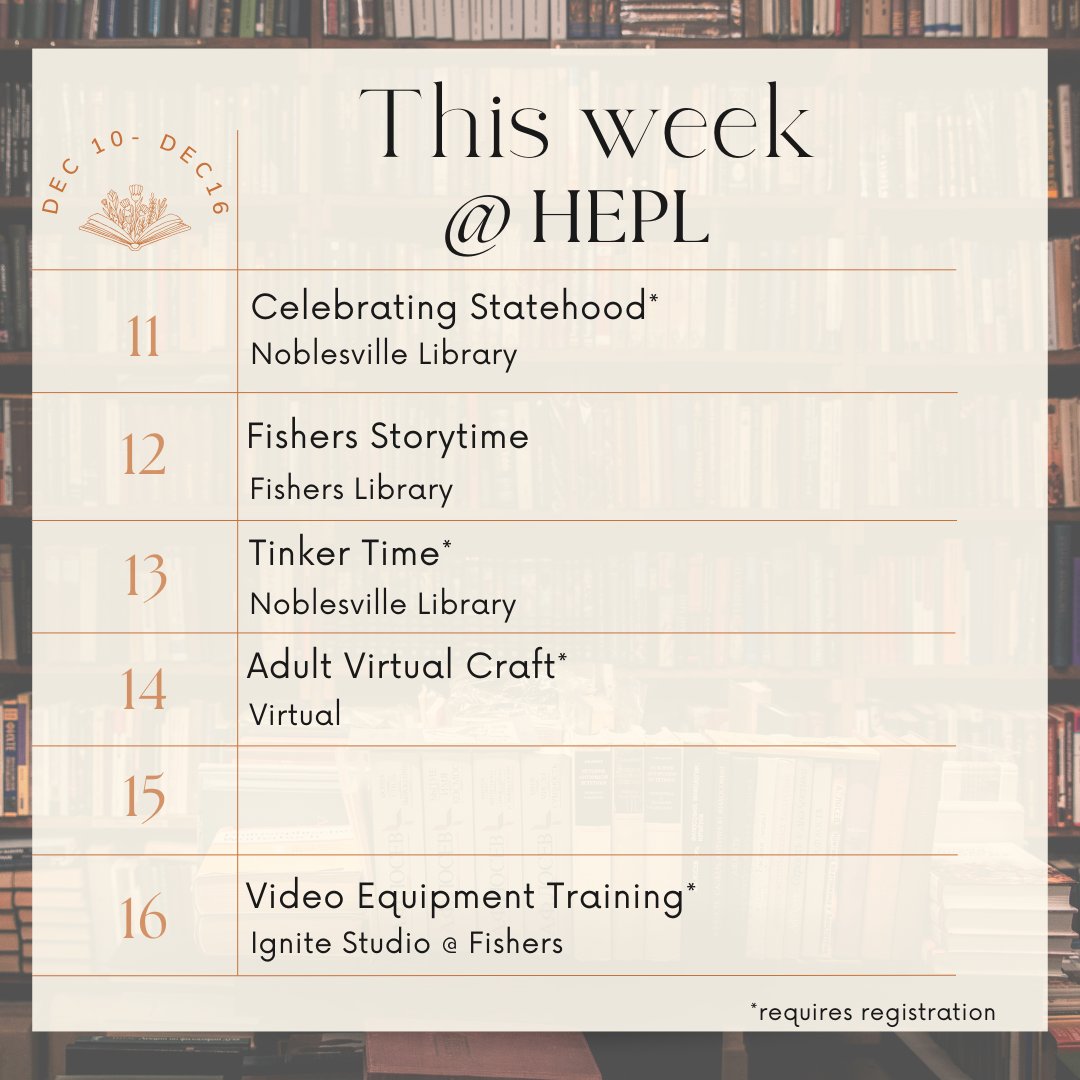 This week at the library, we have some amazing programs coming up that you won't want to miss!