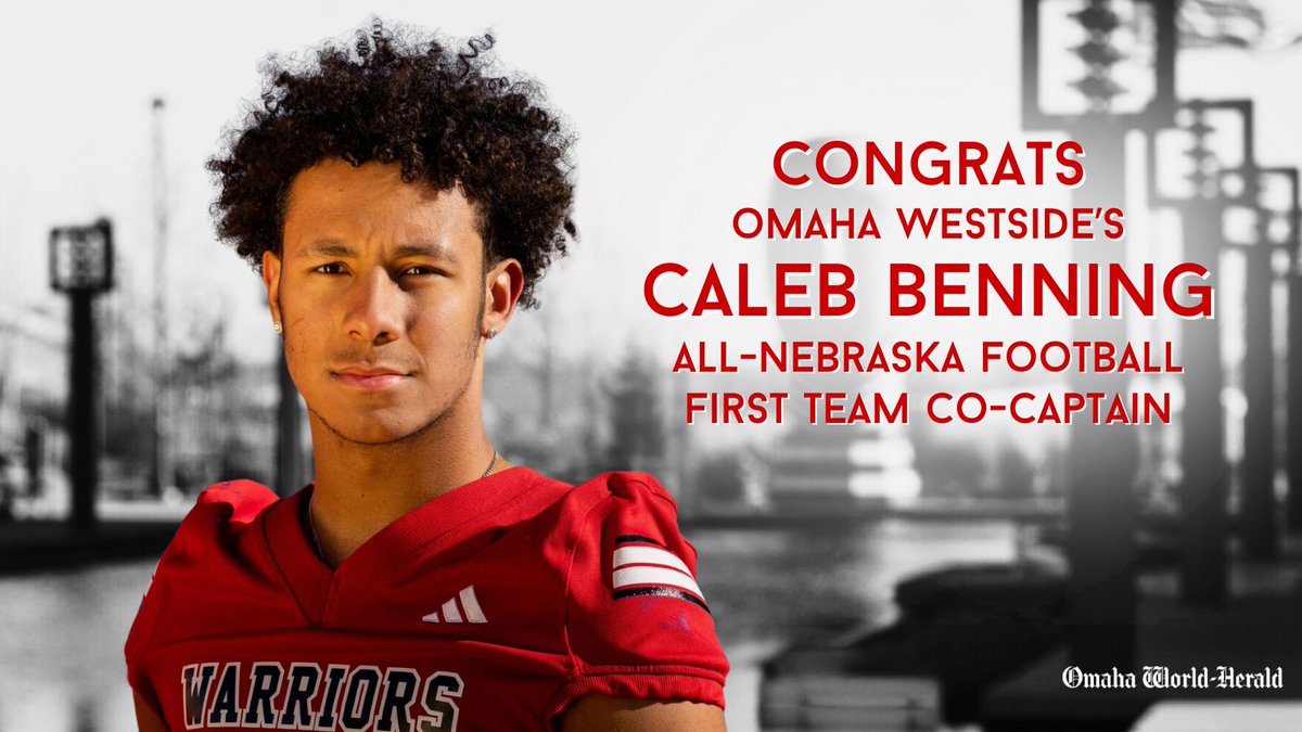 Congrats to Omaha Westside’s Caleb Benning (<a href="/CalebBenning1/">caleb</a>) for being named co-captain of the 2023 All-Nebraska football team!

Meet the team: omaha.com/sports/high-sc… #nebpreps <a href="/WHS_WarriorFB/">Omaha Westside Warrior Football</a>