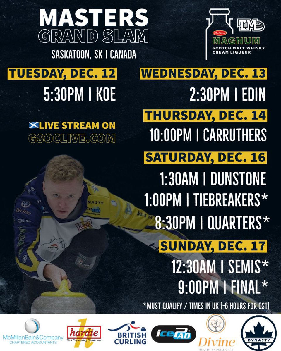 🛫 Off to Saskatoon 🇨🇦 for the final #GSOC event of the year. 

We've got a 🇨🇦 &amp; 🏴󠁧󠁢󠁳󠁣󠁴󠁿 schedule for you 👉🏻 for different timezones and ways to tune in. 

The broadcast starts on Thursday, but we’ll be sure to keep you posted on game/score updates across our social media channels. 📲