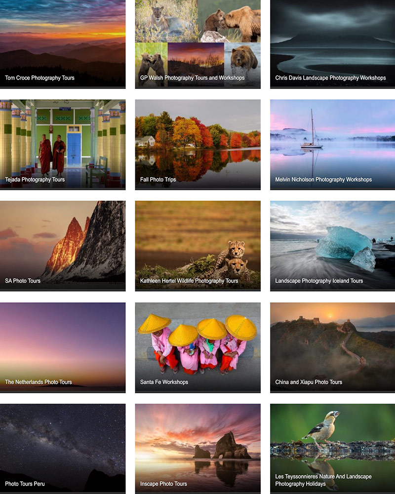 Are you missing out? Promote your photo tours & workshops • Check out the companies promoting their business in PhotoTours Directory. phototours.directory