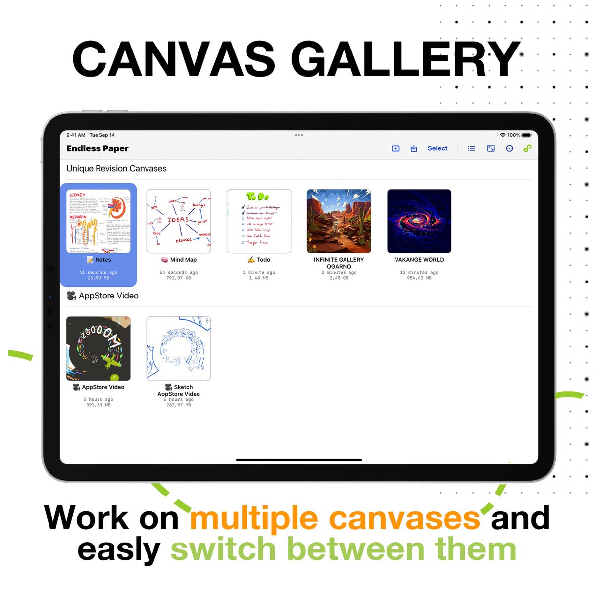 You can now work on multiple canvases and easily switch between them! 📔📗 #endlesspaper