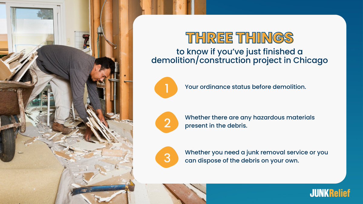JunkRelief's tweet image. Completing a demolition or construction project in Chicago is a significant achievement, but it is accompanied by a set of responsibilities. 📄

#demolitionproject #constructionproject #chicagoland