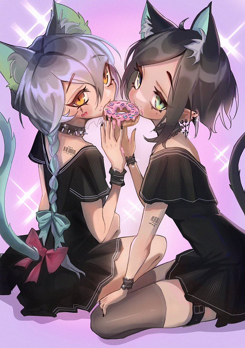 🐈🎀
#oc #ocart #Procreate #cat #イラスト #illustration #art #ゴスロリ #gothic  #冬の創作クラスターフォロー祭り #猫娘
#かわいい