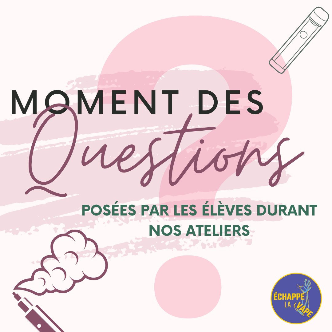 drop_thevape's tweet image. 🙋Questions par les élèves lors de nos ateliers
———————————————
🙋Questions by students during our workshops
#vaping #highschool #Medstudent #resolution2023 #tobacco