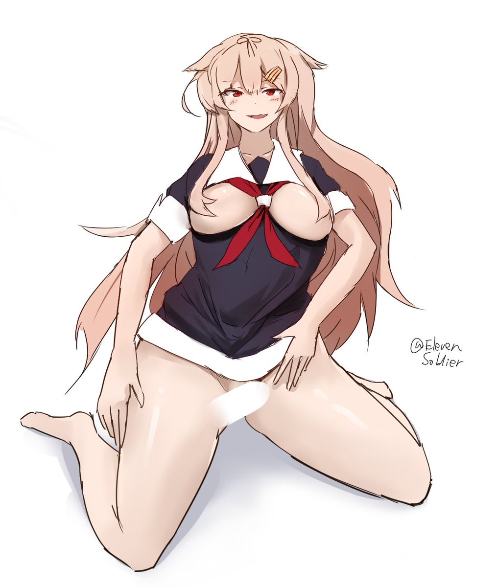 夕立(艦これ) ,夕立改二 「夕立で構図練習。補給してほしいっぽい? 」|ミノア十一等兵＠💉💉💉お絵かきぬいぬい中毒のイラスト