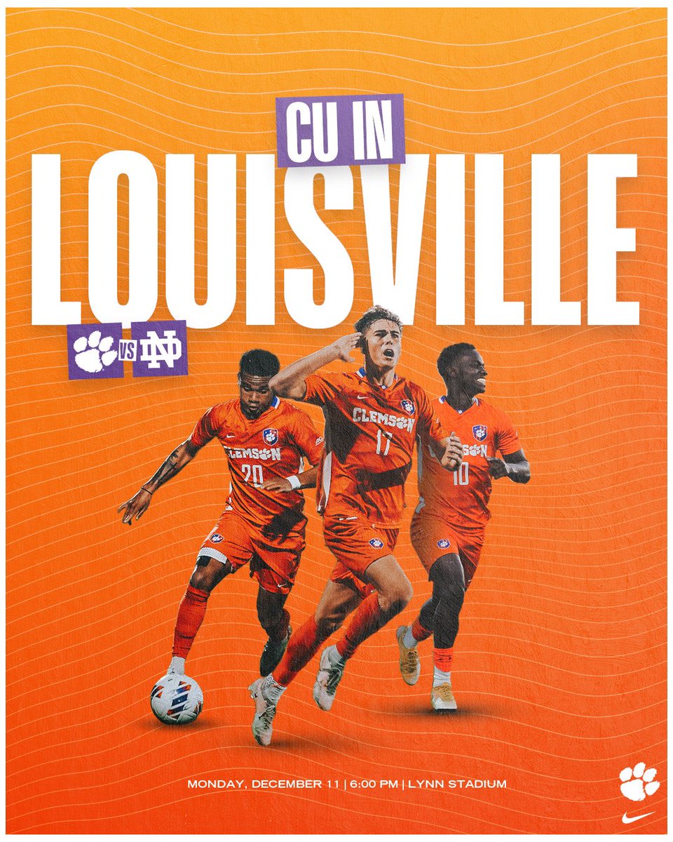 ClemsonMSoccer's tweet photo. Get to Louisville 🗣️

🎟️ https://t.co/IZmwHjbOqN

#ClemsonUnited https://t.co/sRiGRRz4He