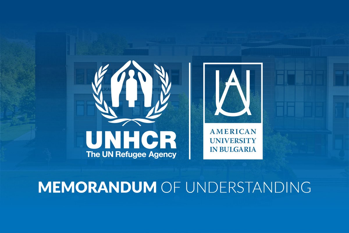 BulgariaUNHCR's tweet photo. @AUBGedu and UNHCR join hands for an MoU to elevate support for refugees and host community, refugee students at AUBG, and activities for refugees on campus. AUBG's exceptional work with refugee students is a crucial part of academia for refugee protection in Bulgaria. https://t.co/KuUh7NQf9M