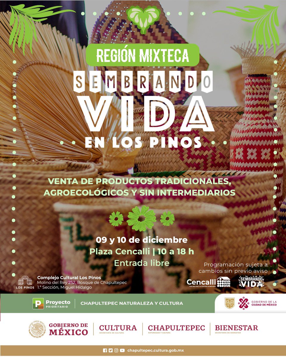 CC_LosPinos's tweet photo. La región mixteca de #SembrandoVida te espera el día de hoy en el mercado #ElSolar con productos naturales, agroecológicos y sin intermediarios.

#EntradaLibre
 @cultura_mx https://t.co/Zqbm2JgDKc