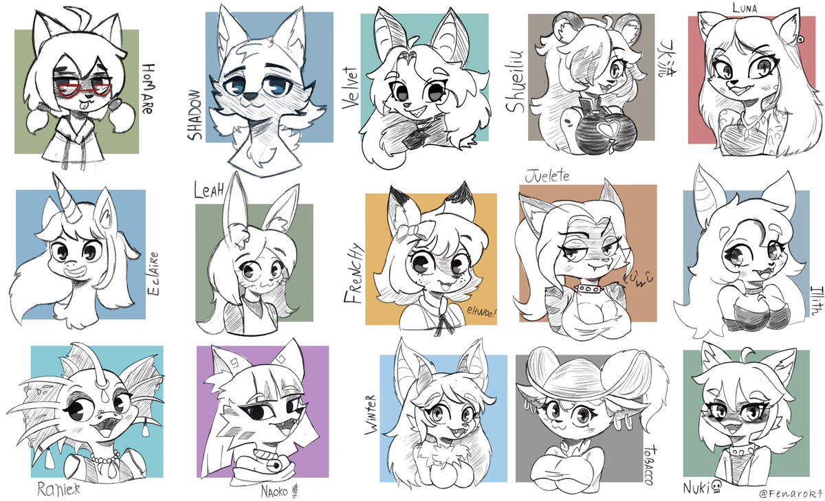 Mini raffle 6 headshots ✨
 I'll select 6 characters as I promise  

Info and Rules below

"These are some examples"