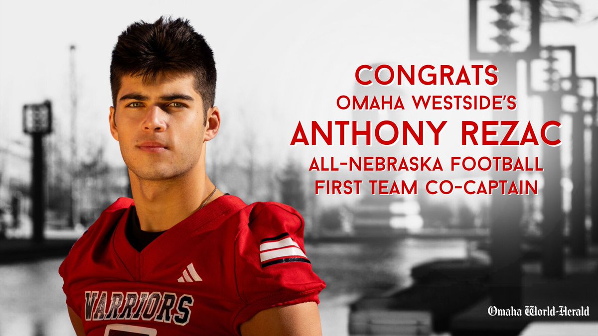 Congrats to Omaha Westside’s Anthony Rezac (<a href="/rezac_anthony/">Anthony Rezac</a>) for being named co-captain of the 2023 All-Nebraska football team!

Meet the team: omaha.com/sports/high-sc… #nebpreps <a href="/WHS_WarriorFB/">Omaha Westside Warrior Football</a>