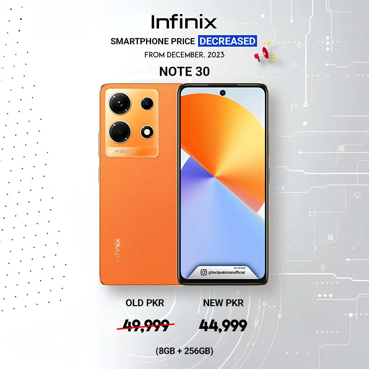TechPakistanOf1's tweet photo. Infinix Note 30 Price Decreased In Pakistan 🇵🇰 (5,000) Drop.
(8GB + 256GB)
New PKR - 44,999/-
.
@InfinixPakistan
@TechPakistanOf1
.
#infinixnote30 #infinixpakistan #infinixmobile #infinix #pakistan #techpqkistanofficial #techpakistan #smartphone #mobile #bbclaurak #post #tech https://t.co/gNrTolsBsz