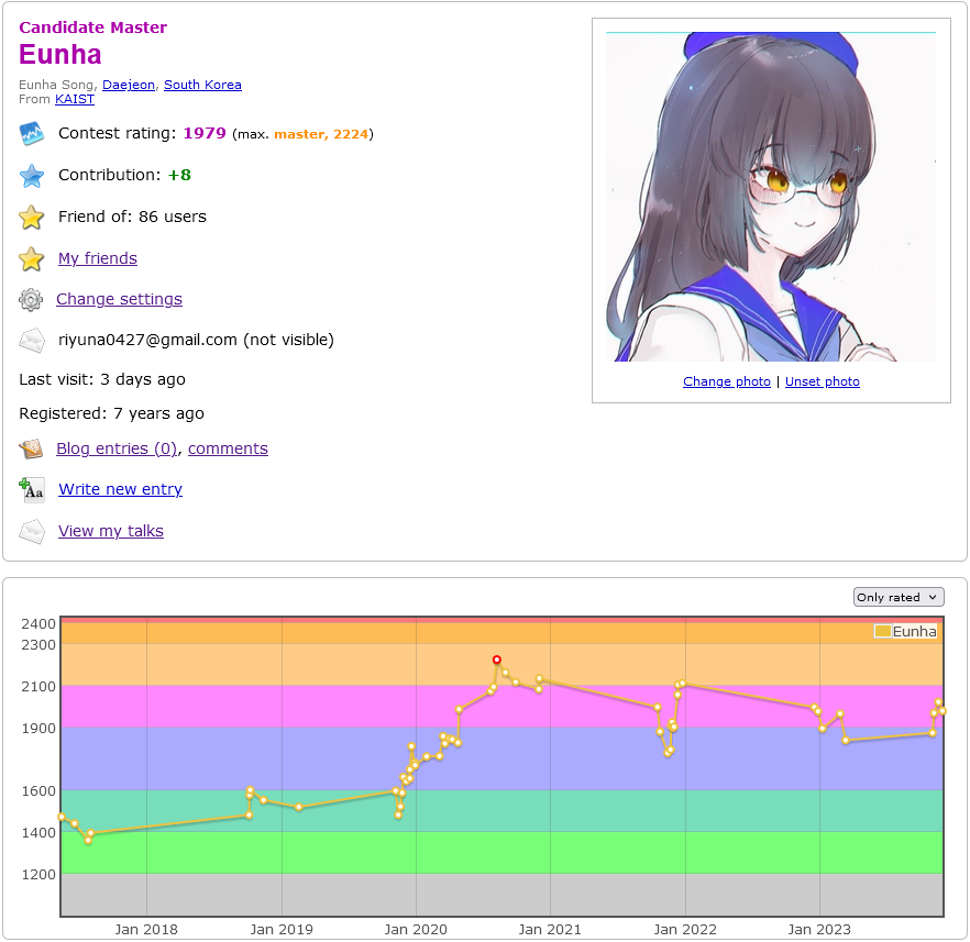 riyuna_ac's tweet photo. 韓国の大学生です。
それで日本語が少しおかしいかもしれません。 ご了承お願いいたします。🙏

競技プログラミングが好きです。
今まではcodeforcesやBOJを中心にやって、Atcoderは始めたところです。

あと関係ないかもしれませんが、百合漫画と音ゲーが大好きです。アイコンはSDVXの紅刃ちゃんです! https://t.co/iLPVxWeH52